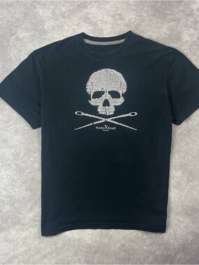 [307] Marc Ecko Cut & Sew Snake Skin Skull Logo L Size